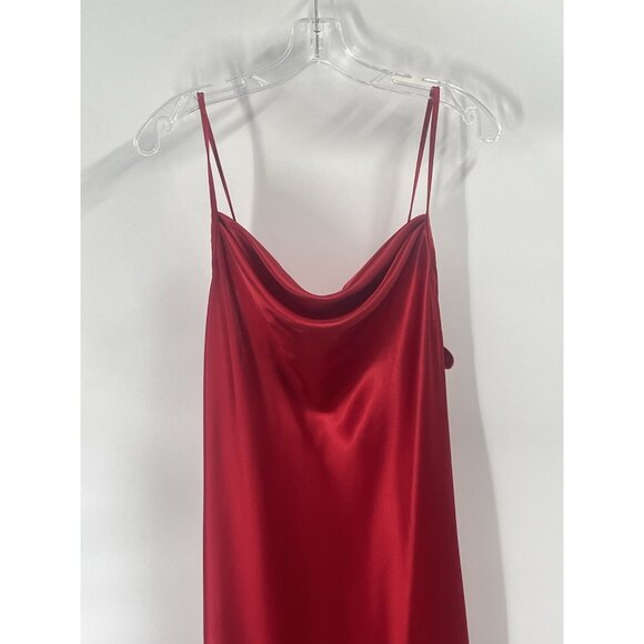 bebe Red Midi Slip Dress Sz Medium 90s Style Cocktail Evening Minimalist Party - Picture 3 of 5